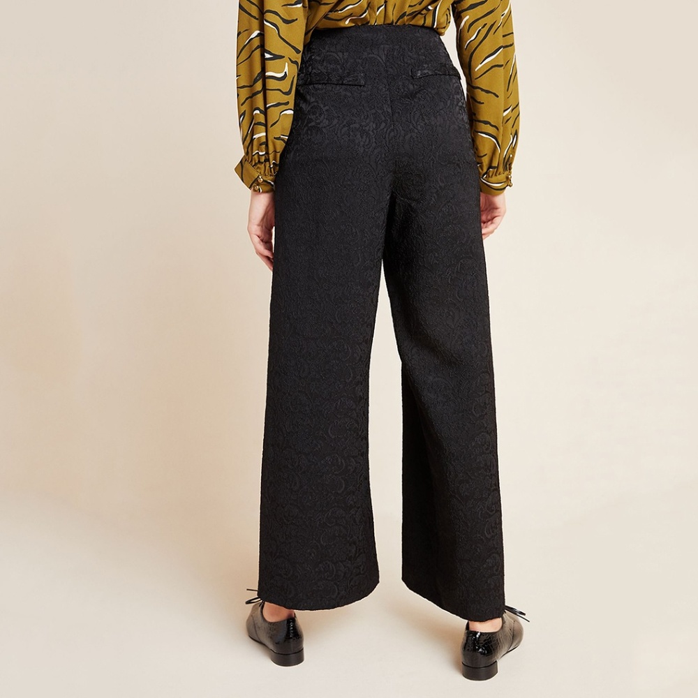 Eva Franco Anthropologie Jeunie Jacquard Wide Leg Trousers - Picture 4 of 6